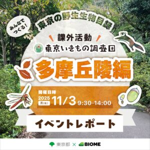 「東京いきもの調査団 課外活動～多摩丘陵編～ in 松が谷エリア」を開催しました！